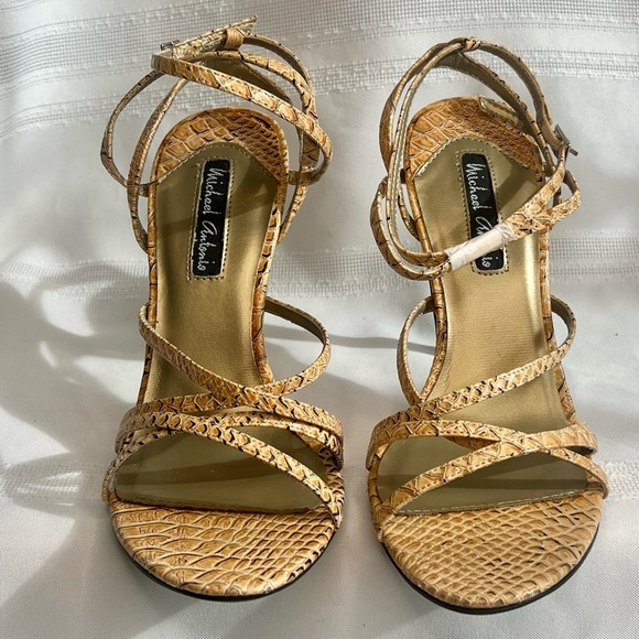 SALE 1/2 OFF‎ Michael Antonio Reptile Ankle Strap Heels Sandals Sz 7 NIB - Picture 11 of 15